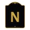 Signmission Designer Series Sign-Sign W/ Letter N, Black & Gold Aluminum Sign, 18" x 24", BG-1824-22938 A-DES-BG-1824-22938 - alternate 1